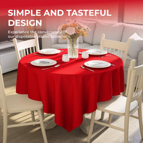 Mantel desechable JHDZDHY rojo para cenas familiares, facilita limpieza posterior.
