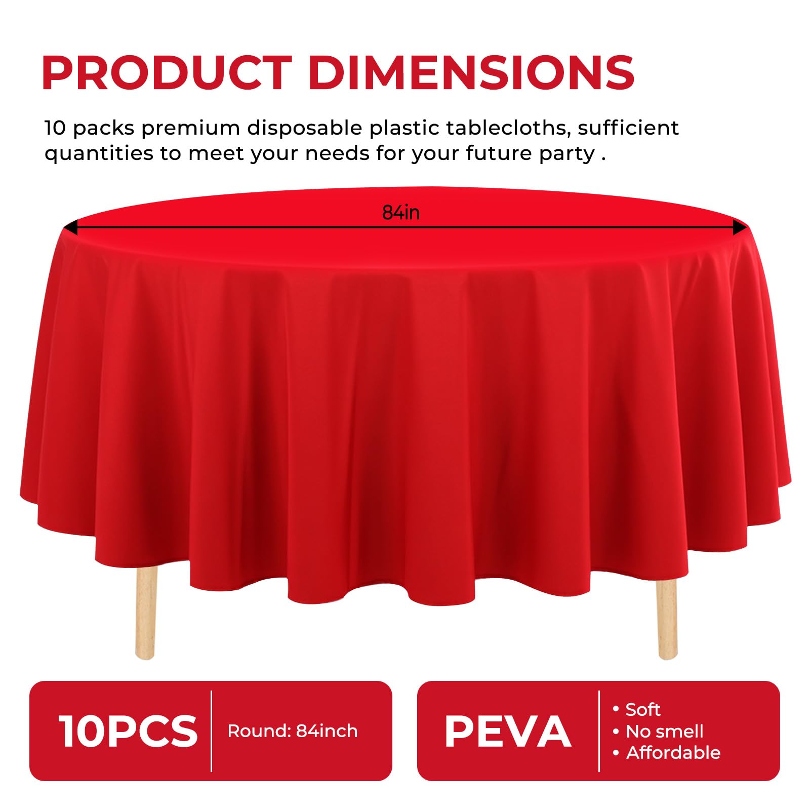 JHDZDHY mantel rojo 84 pulgadas para exterior, perfecto para buffets y picnics.