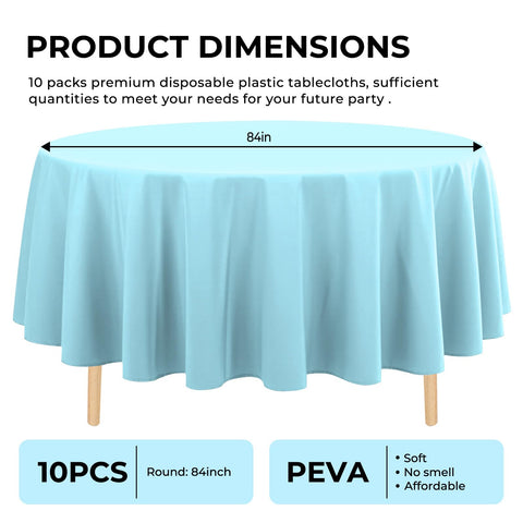 Mantel desechable JHDZDHY, azul claro, 84 pulgadas, protege mesa en buffets