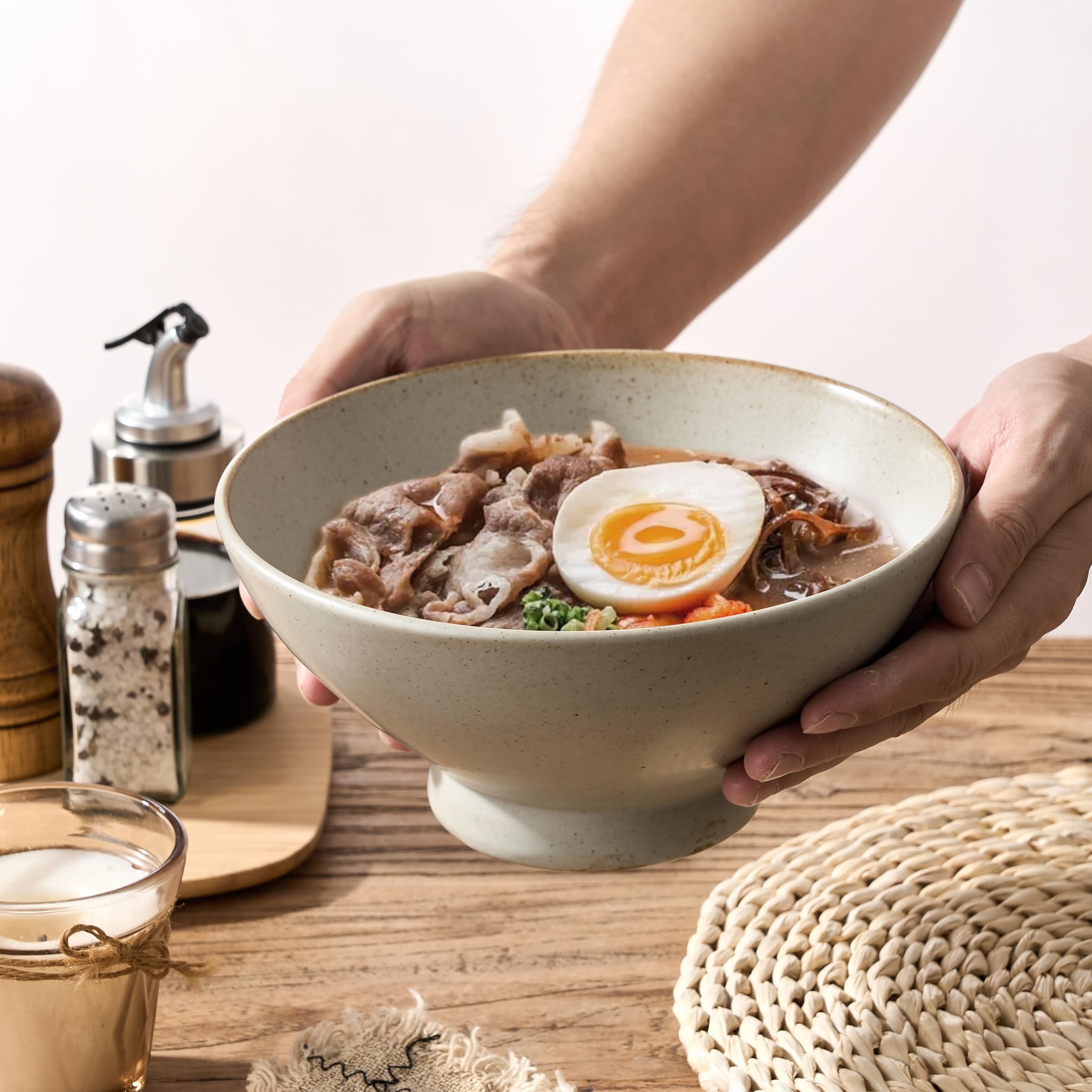 JH JIEMEI HOME cuencos para ramen y fideos, ideales para familia.