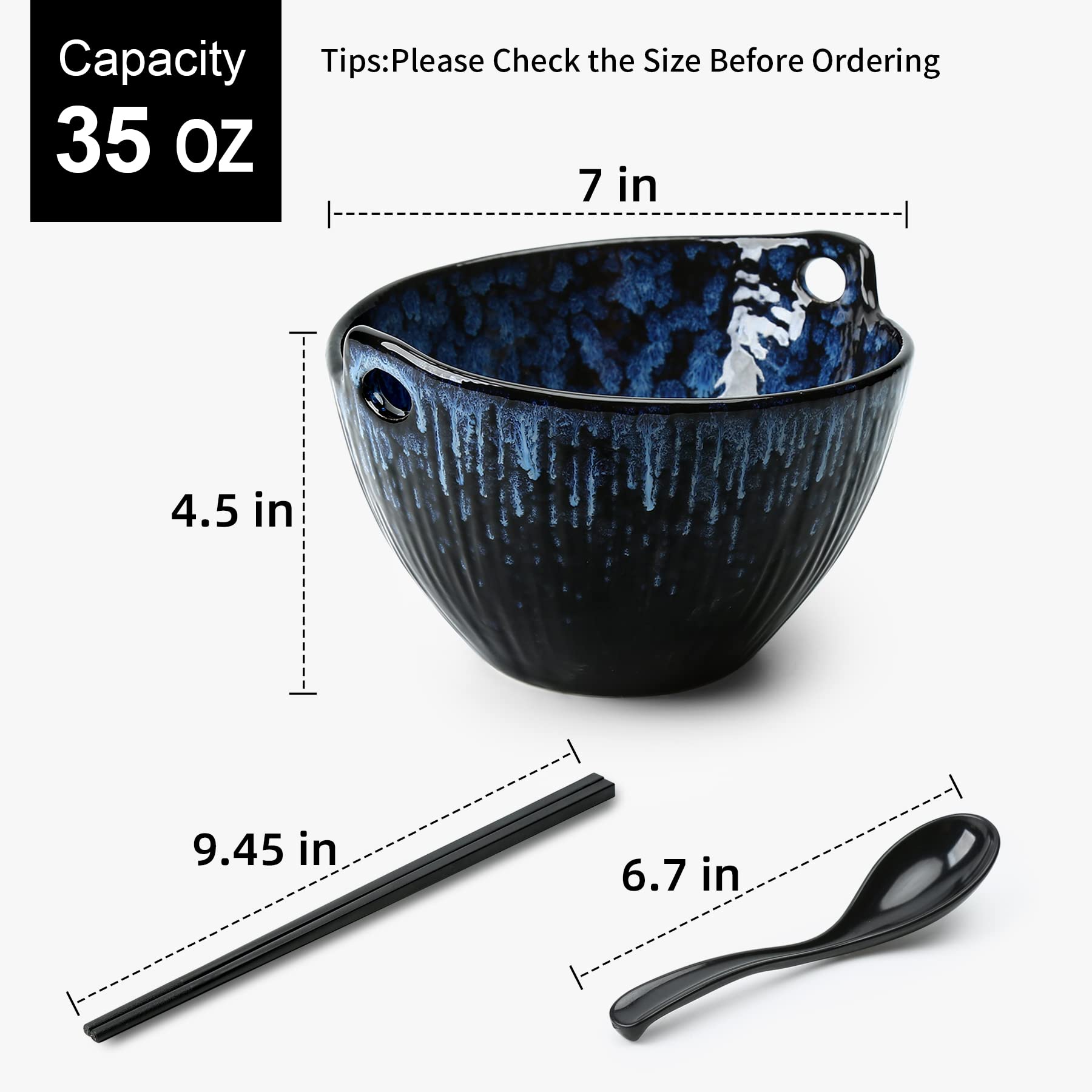 Palillos y cucharas incluidos con cuenco ramen de JH JIEMEI HOME, listo para comer