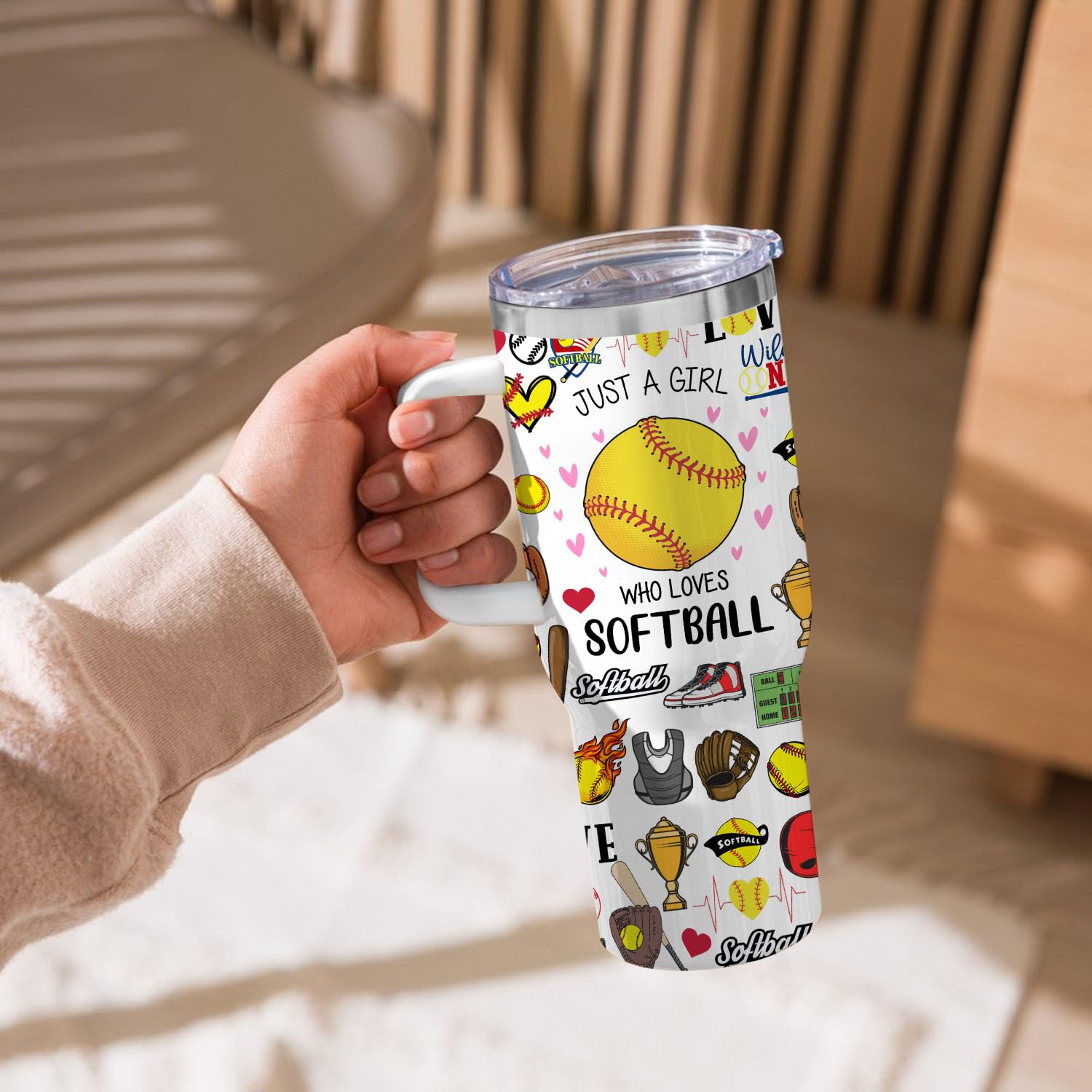Jiaazerd Tumbler 40oz con manija para llevar con comodidad