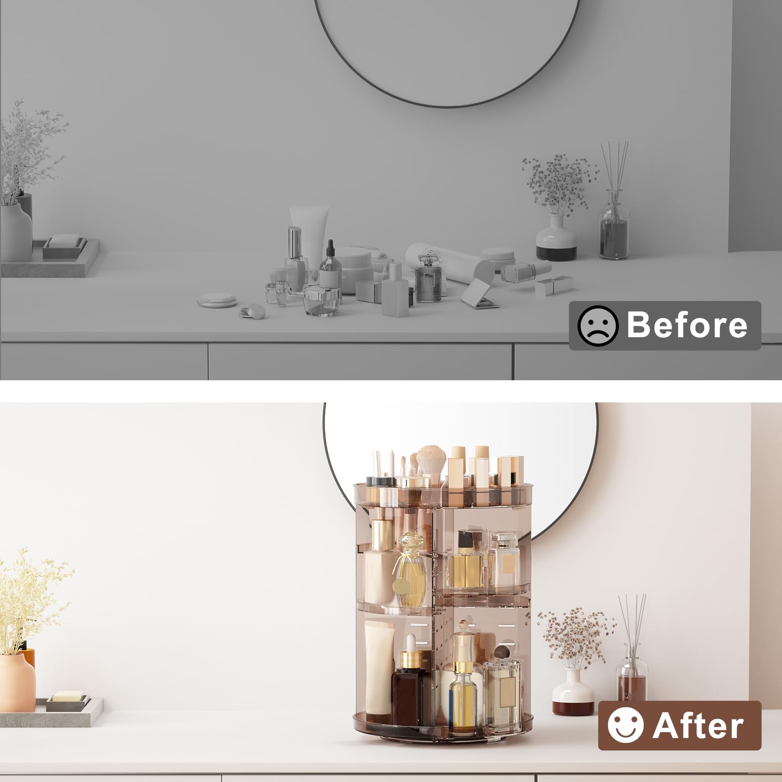 Almacenamiento multifuncional Jiavarry para cosméticos y accesorios.