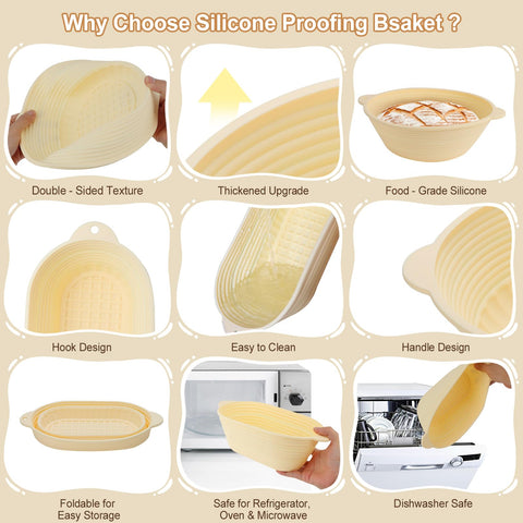 JibLumK Silicona Banneton Antiadherente, resistente y fácil de limpiar.