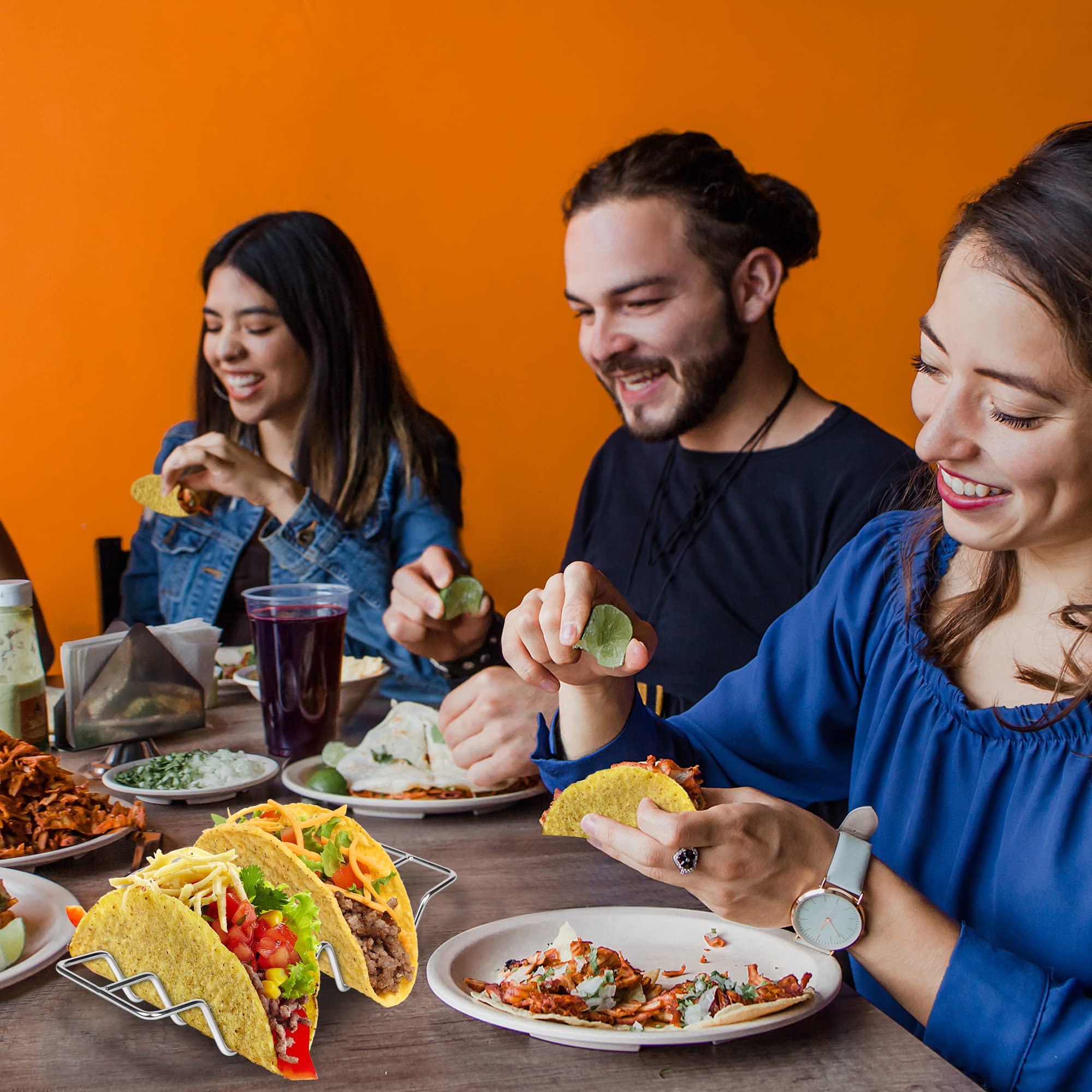 Sostenedor de taco JIBOLAT en acero inoxidable, duradero.