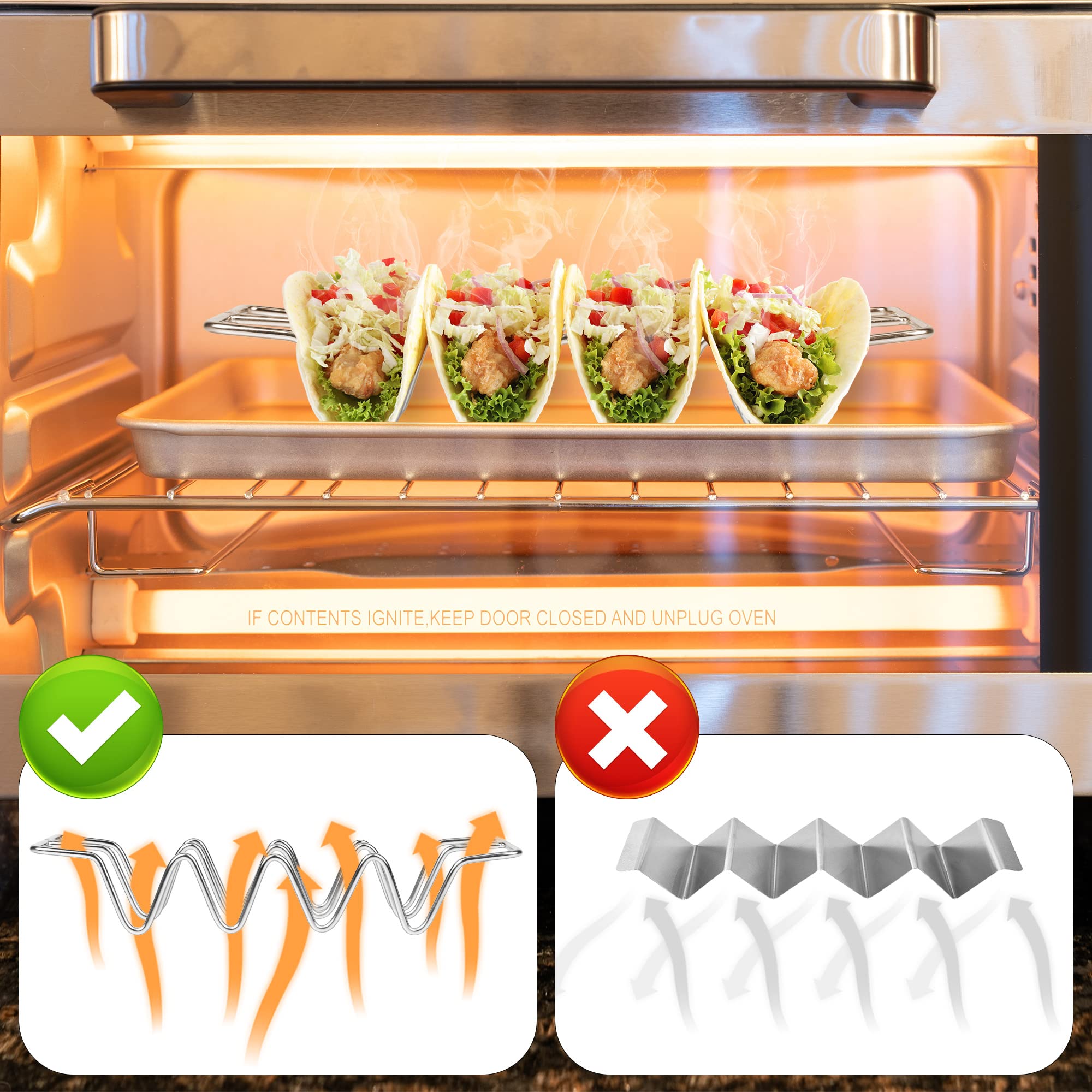 Sostenedor JIBOLAT apto para horno para hornear tacos.