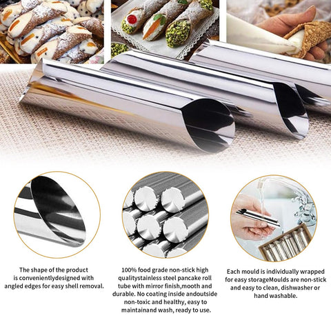 JIELUO conjunto de 20 tubos cannoli para repostería creativa