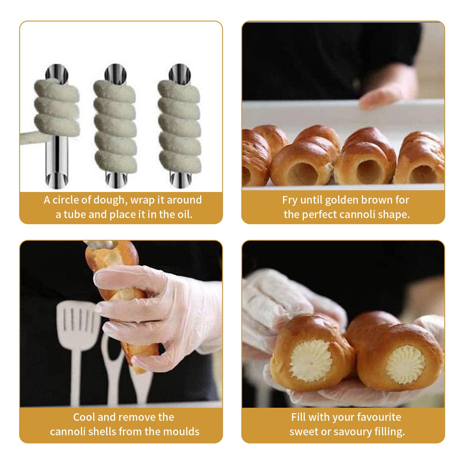 JIELUO moldes cono cannoli de alto rendimiento para masas