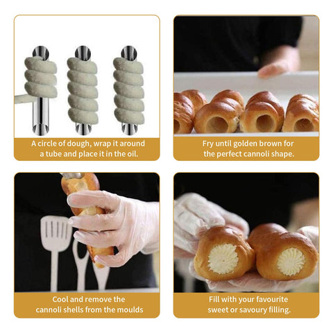 JIELUO moldes cono cannoli de alto rendimiento para masas