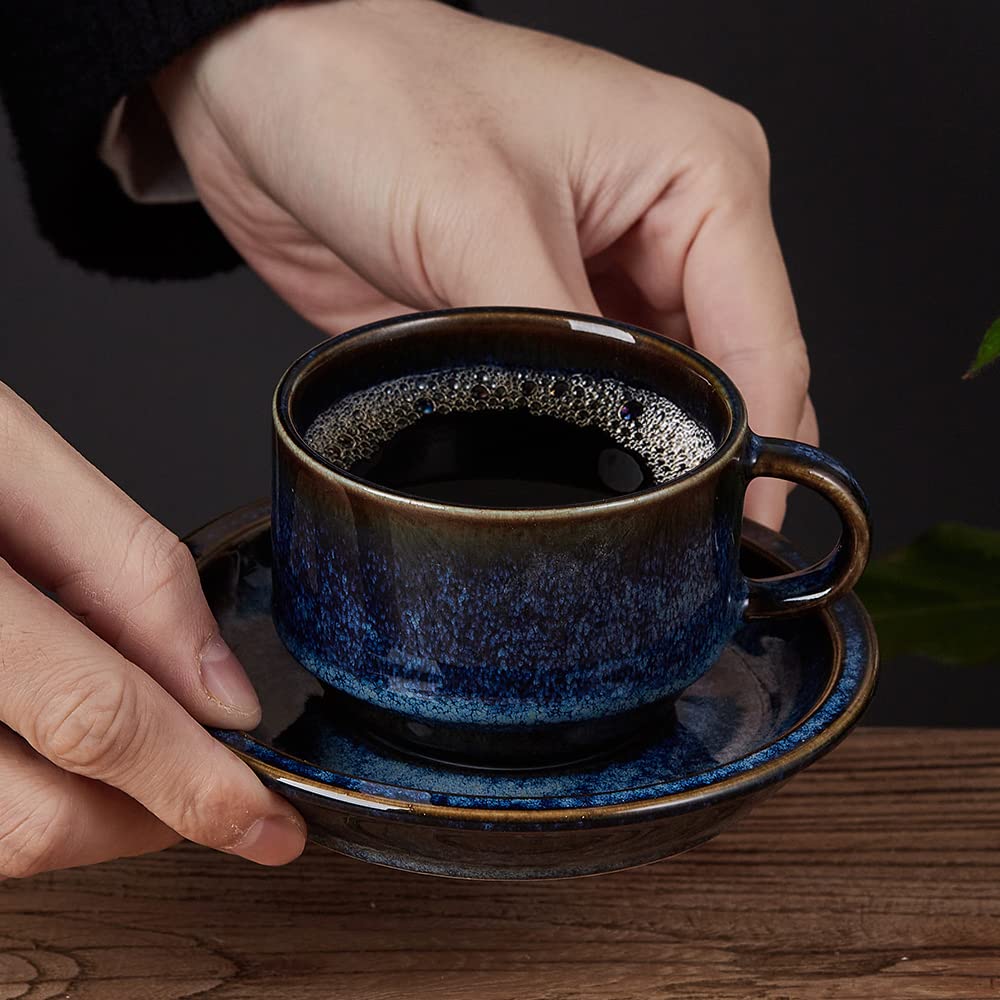 JIEMEI HOME tazas demitasse de 4 oz con acabado reactivo para café intenso