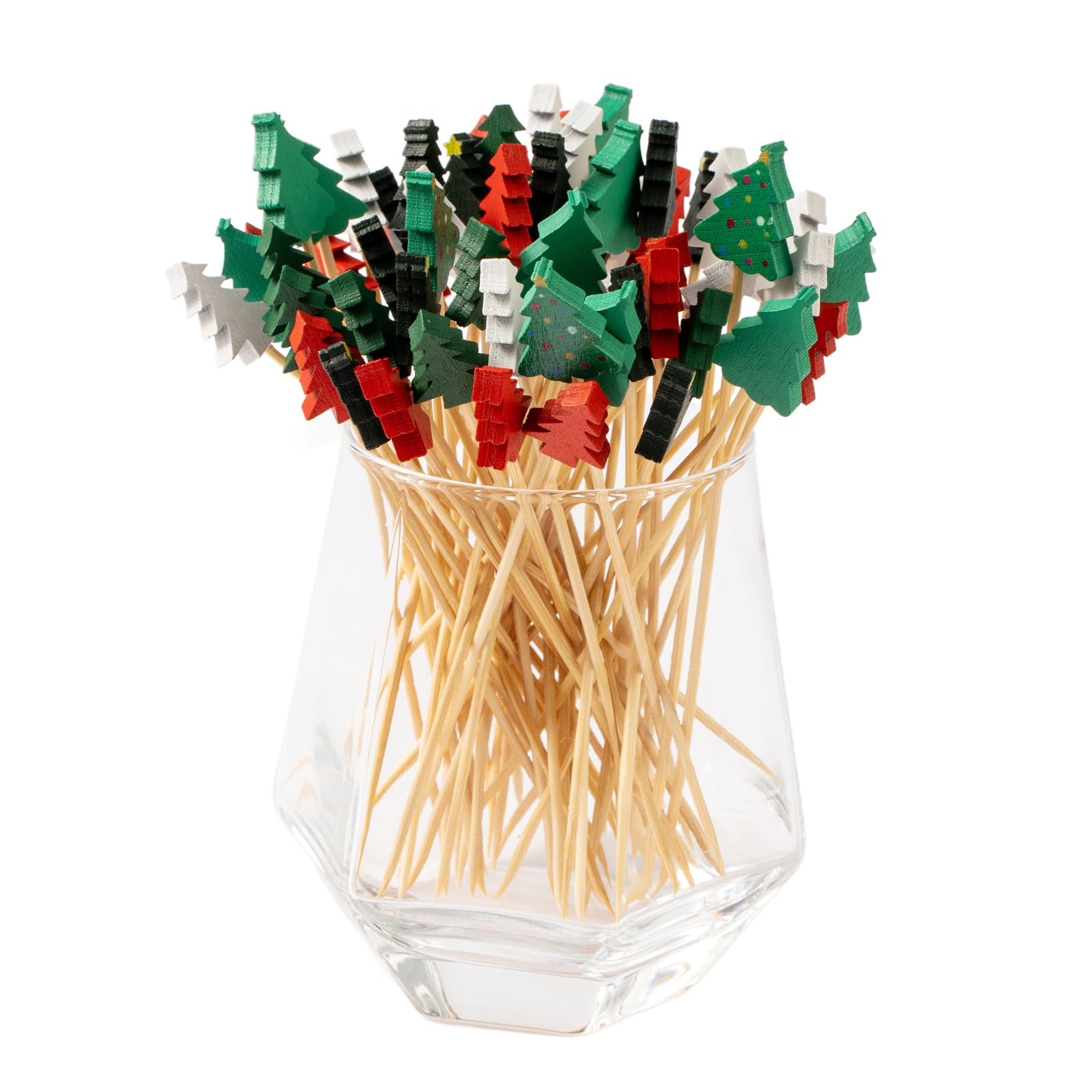 Palillos Jiesky con diseño de árbol, 5 pulgadas, ideales para brochetar frutas y postres.