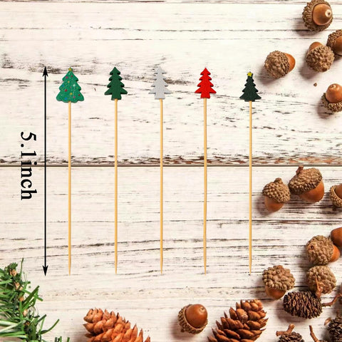 Palillos navideños Jiesky con estilo arbóreo, perfectos para presentar tapas.