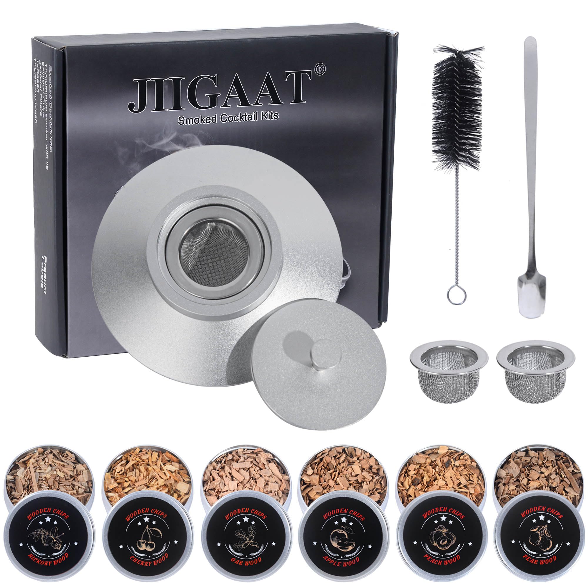 JIIGAAT infusor humo para cocteles, caja elegante lista para regalo.