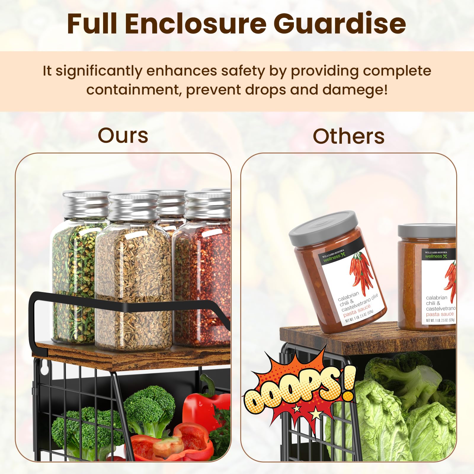 jijoe base ventilada que mantiene frescura de frutas y verduras.