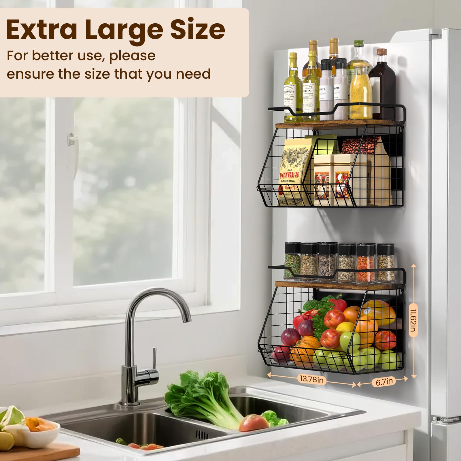 jijoe divisor ajustable para fruta y verdura facilita organización.