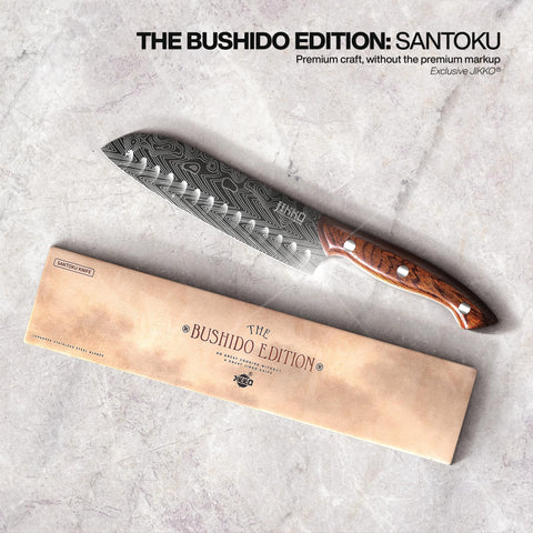Jikko Bushido Edición: mango de rosewood para agarre cómodo y elegante.