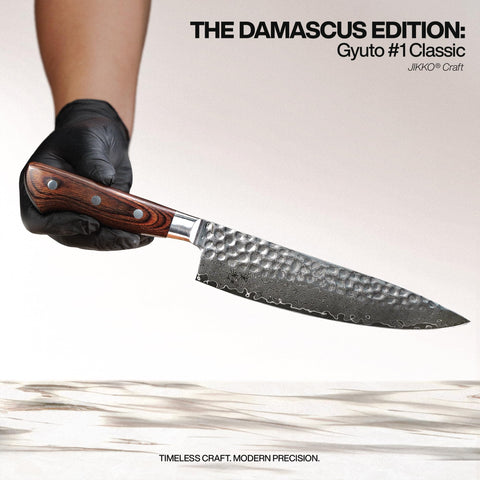 Filo afilado de Jikko Damascus Edition para cortes limpios