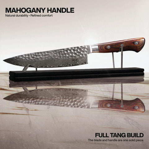 Mango integrado de caoba en Jikko Damascus Edition para equilibrio