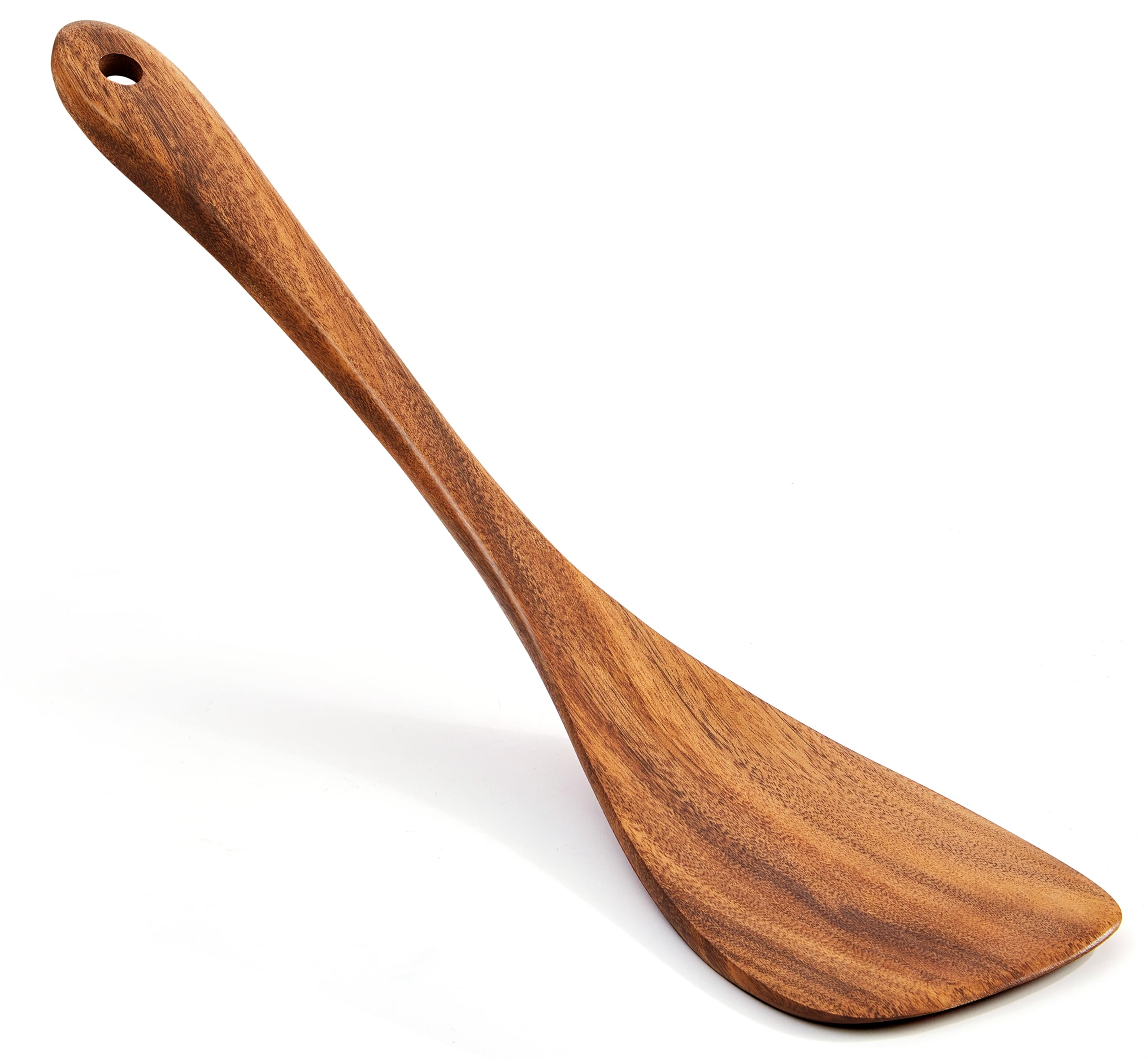 Espátula Jilla-hla de madera acacia con mango largo para saltear sin rayar