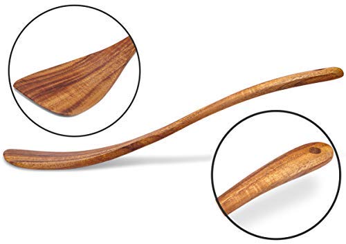 Jilla-hla espátula en una pieza de madera natural de acacia.