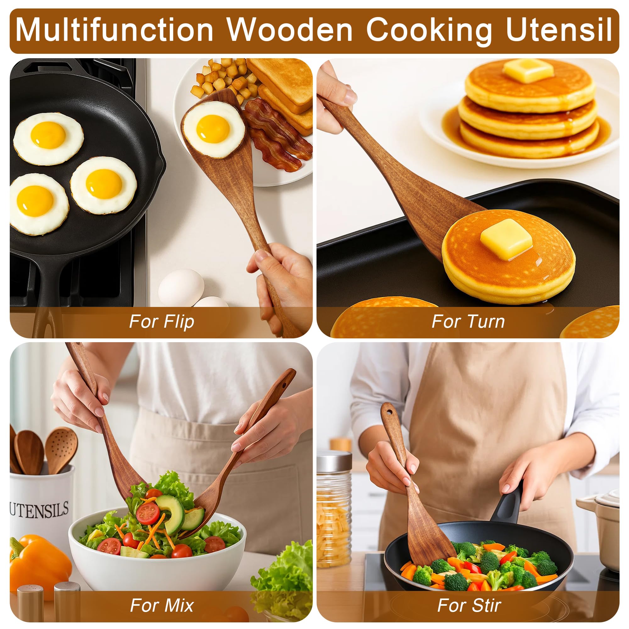 Uso multifuncional de la espátula Jilla-hla para cocinar.