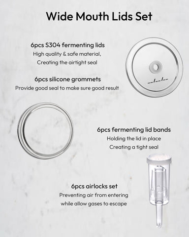 JILLMO anillos de silicona para tapas de fermentación de boca ancha, sellado firme.