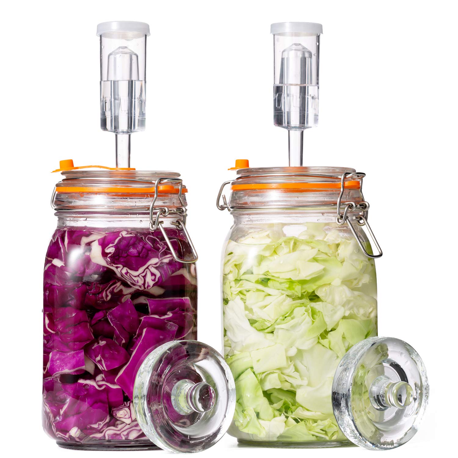 JILLMO jarra de fermentación 1.5 L, vista frontal, ideal para encurtidos caseros