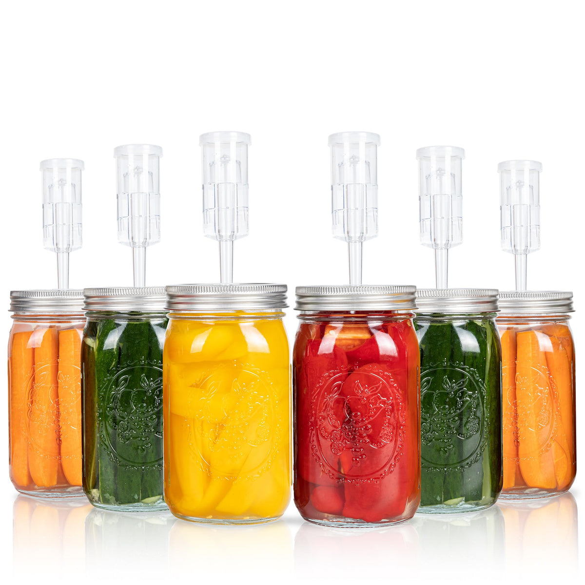 JILLMO tapas de fermentación de boca ancha, seis unidades para chucrut y otras fermentaciones.