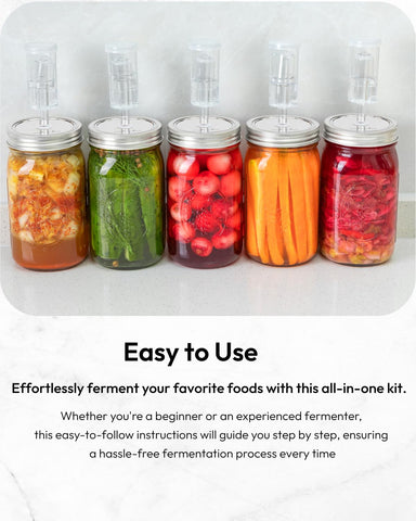 JILLMO tapas fermentación para frascos de boca ancha de 86 mm, alta compatibilidad.
