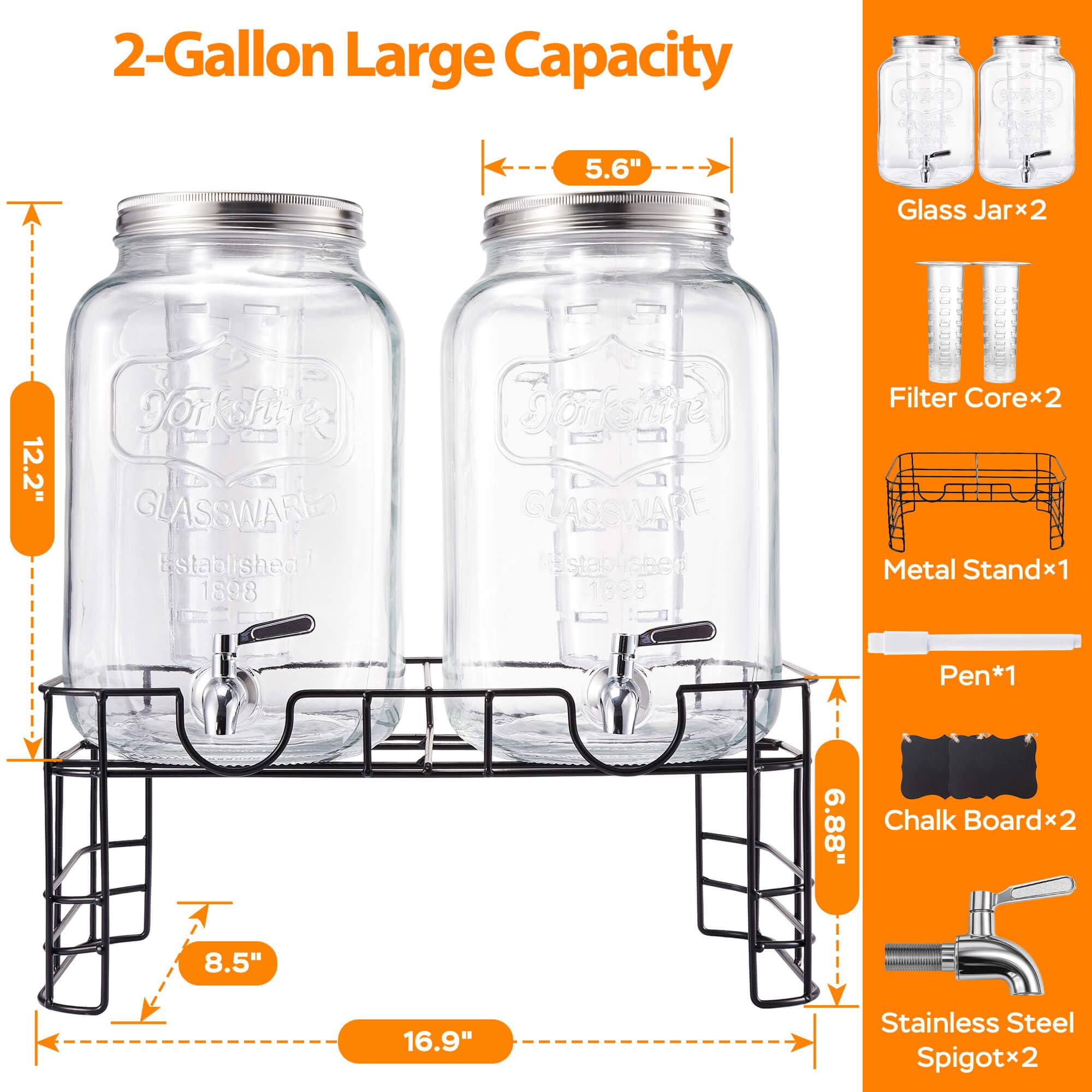 Dispensador JILLSKY con grifo de acero inoxidable para servicio limpio y rápido