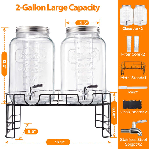 Dispensador JILLSKY con grifo de acero inoxidable para servicio limpio y rápido