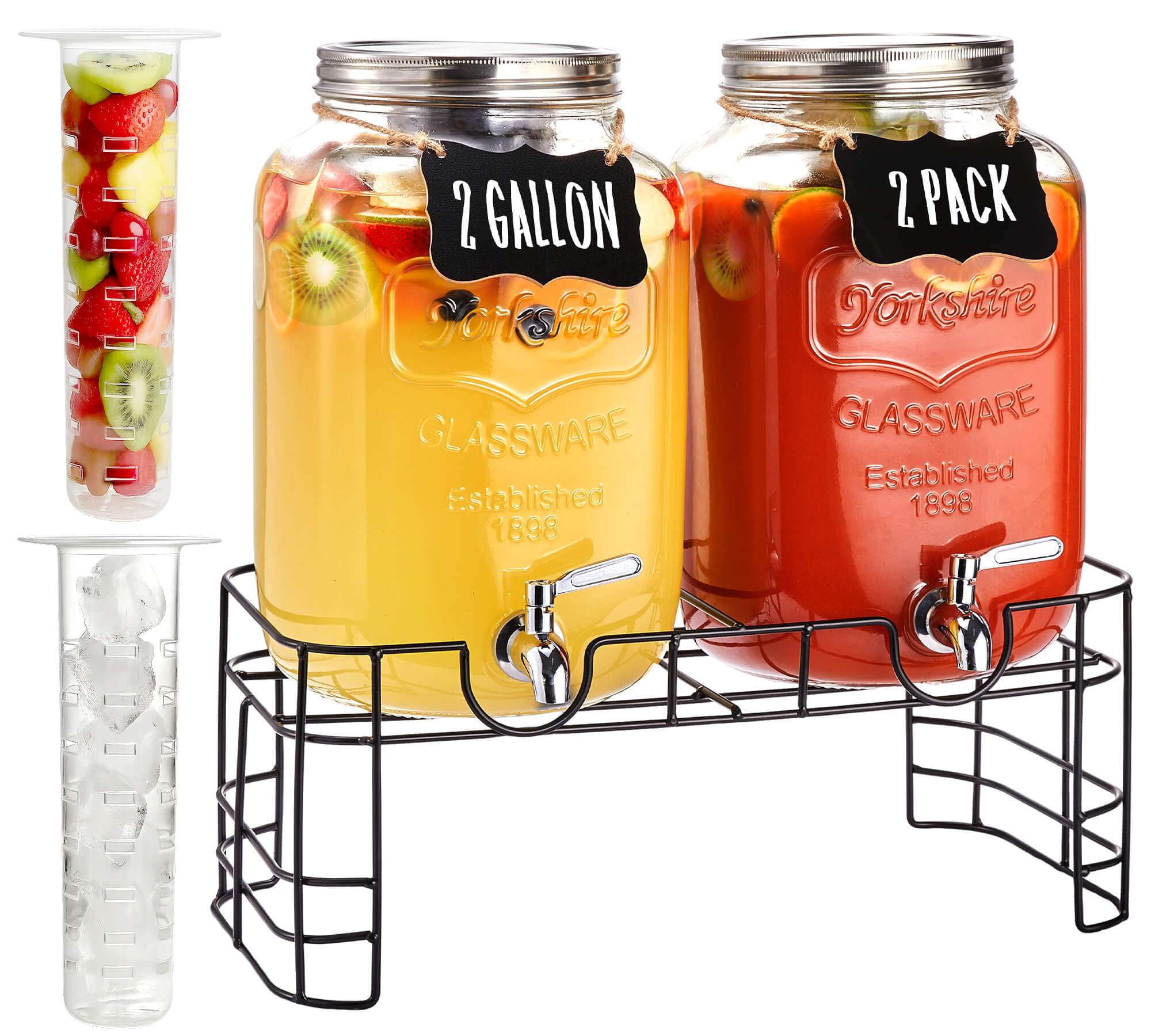 Dispensador de vidrio JILLSKY con base estable, ideal para fiestas y eventos