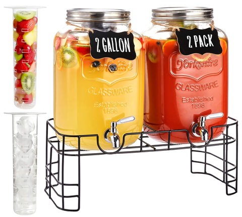 Dispensador de vidrio JILLSKY con base estable, ideal para fiestas y eventos