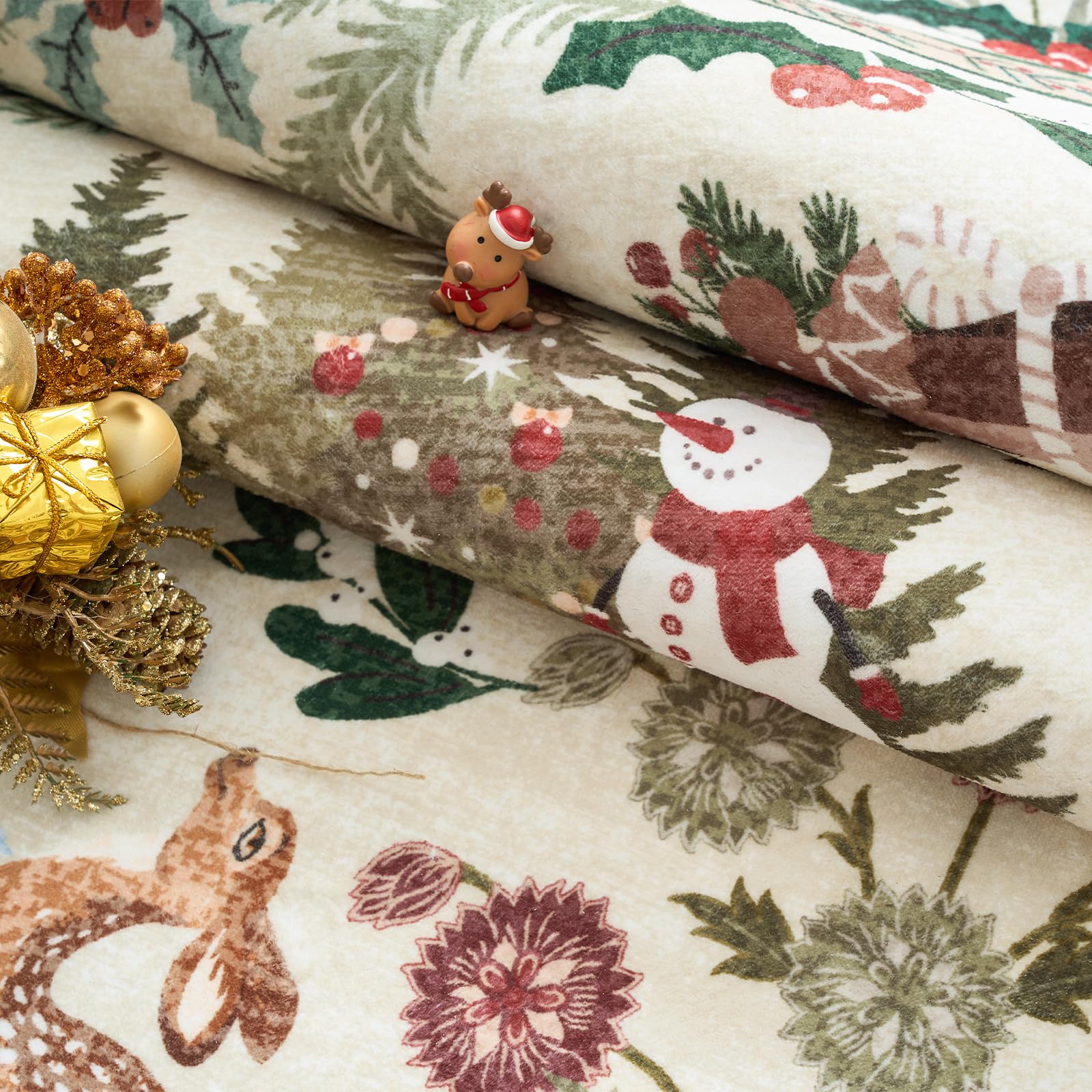 alfombra jinchan Navidad con encanto de cabaña, ideal para rincones cálidos