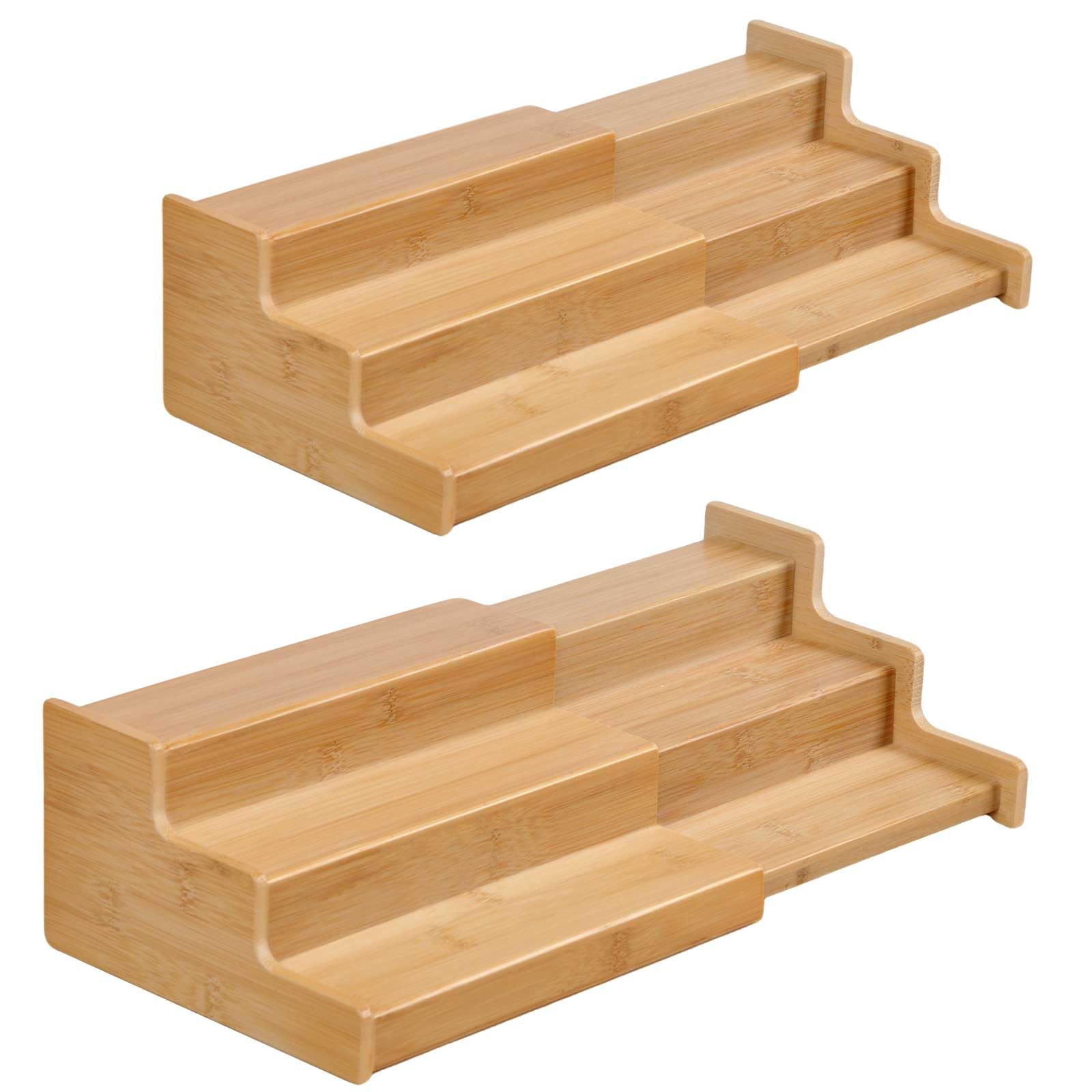 Organizador JinDoWin para especias en armario con 3 estantes ajustables para maximizar el espacio.