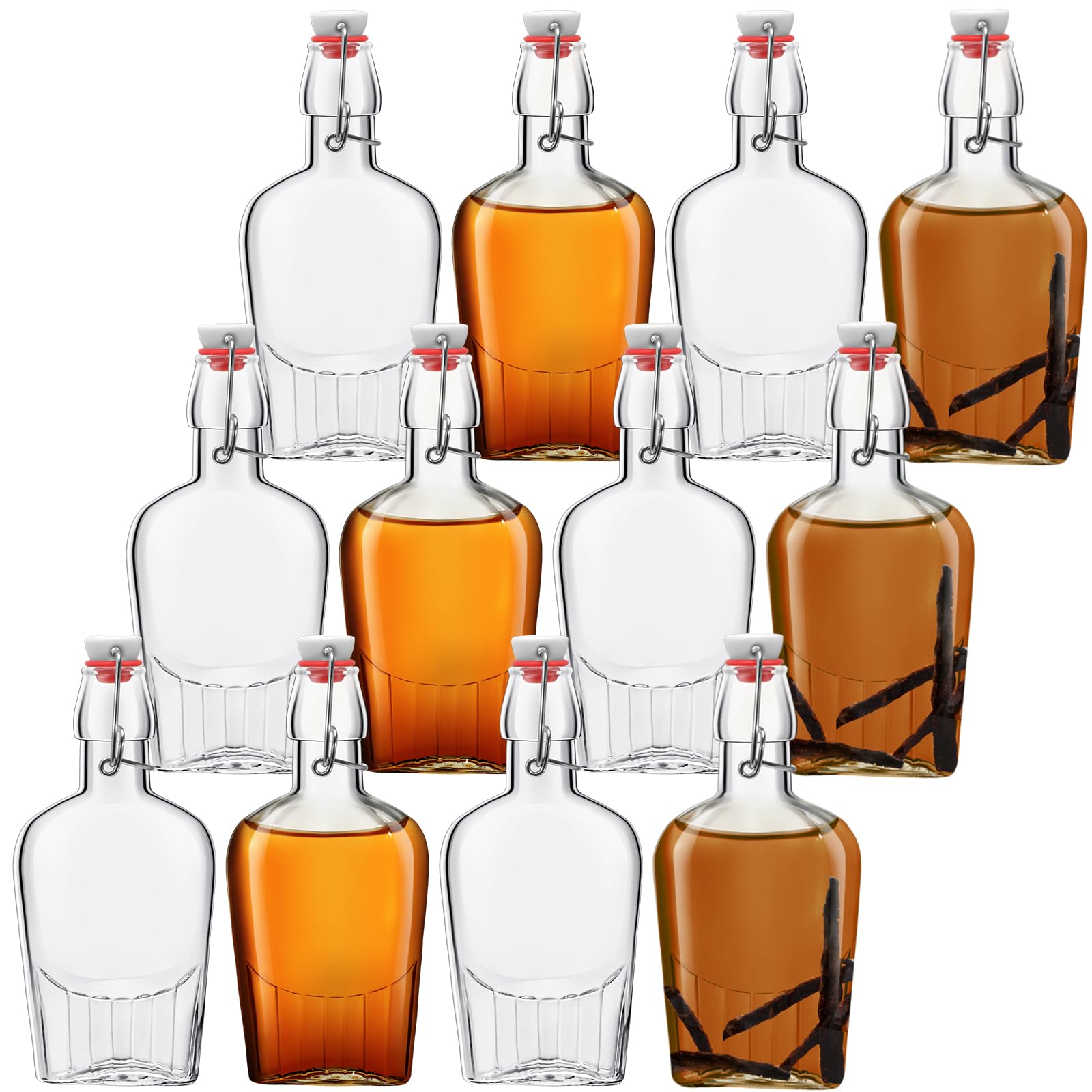 Frascos Jinei de 8 onzas con tapa de giro, ideales para bebidas y extractos.