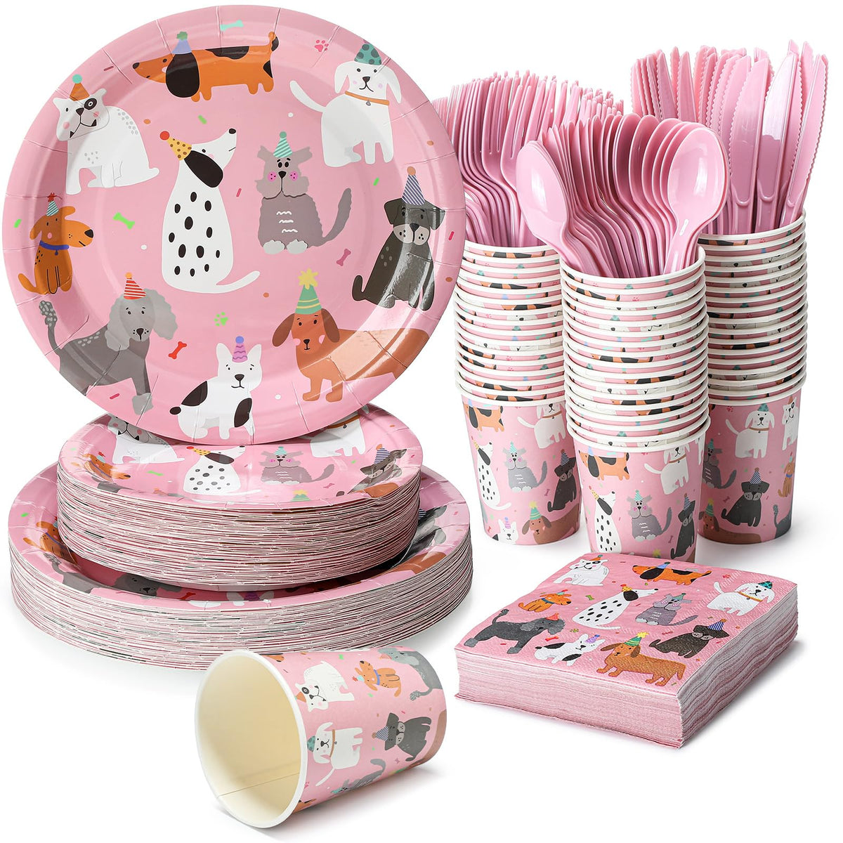 Platos Jinei para perros de 9 pulgadas, ideales para fiestas de mascotas.