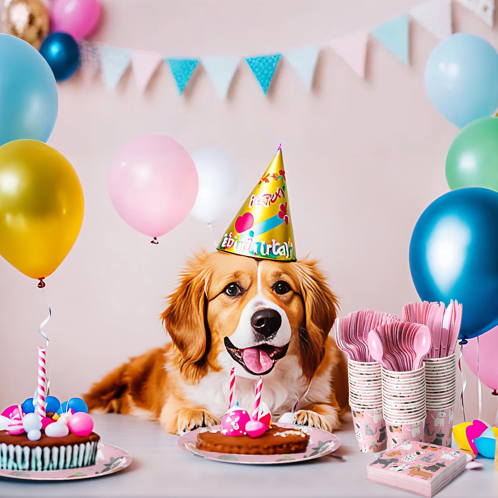 Empaque Jinei del set para cumpleaños de perros, ideal para compra única.