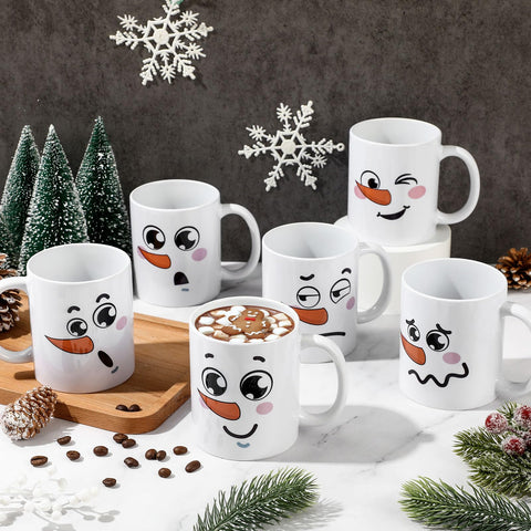 Taza Jinei diseno-festivo 11oz, perfecta para té y café matutino.