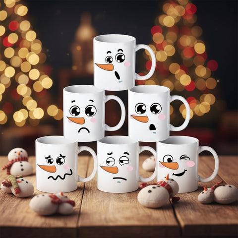 Taza Jinei Santa 11oz en cerámica, ideal para café festivo.