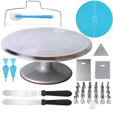 Jninexiu tarta 12 pulgadas giratorio: soporte estable para decorar tartas.