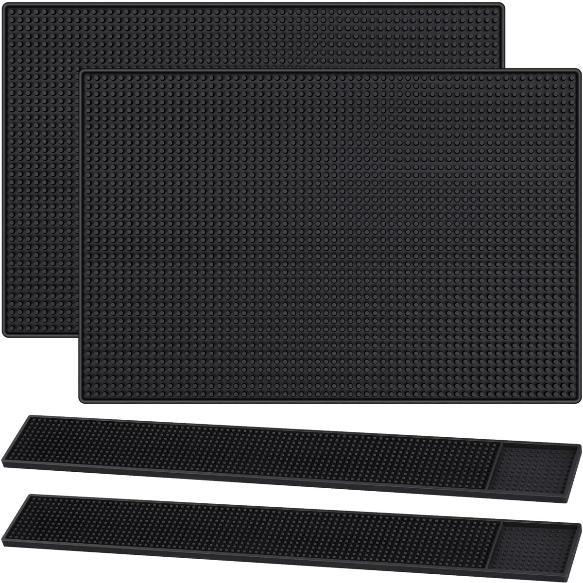 Jingmore alfombrilla de barra 18x12 negro, protege superficies y evita derrames