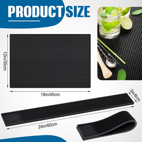 Jingmore alfombrilla de barra 24x3 negro, base estable para bebidas
