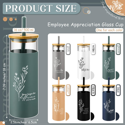 Copa Jingmore de cristal 500 ml con pajilla de silicona, fácil de usar.