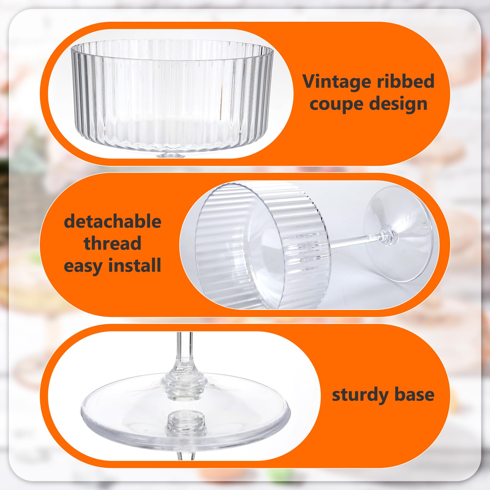 Copa Jingmore martini desmontable; montaje rápido para eventos y almacenamiento sencillo.