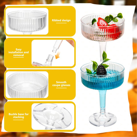 Copa Jingmore martini con montaje desmontable para almacenar fácilmente.