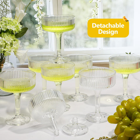 Copa Jingmore martini de plástico resistente, segura para uso alimentario.
