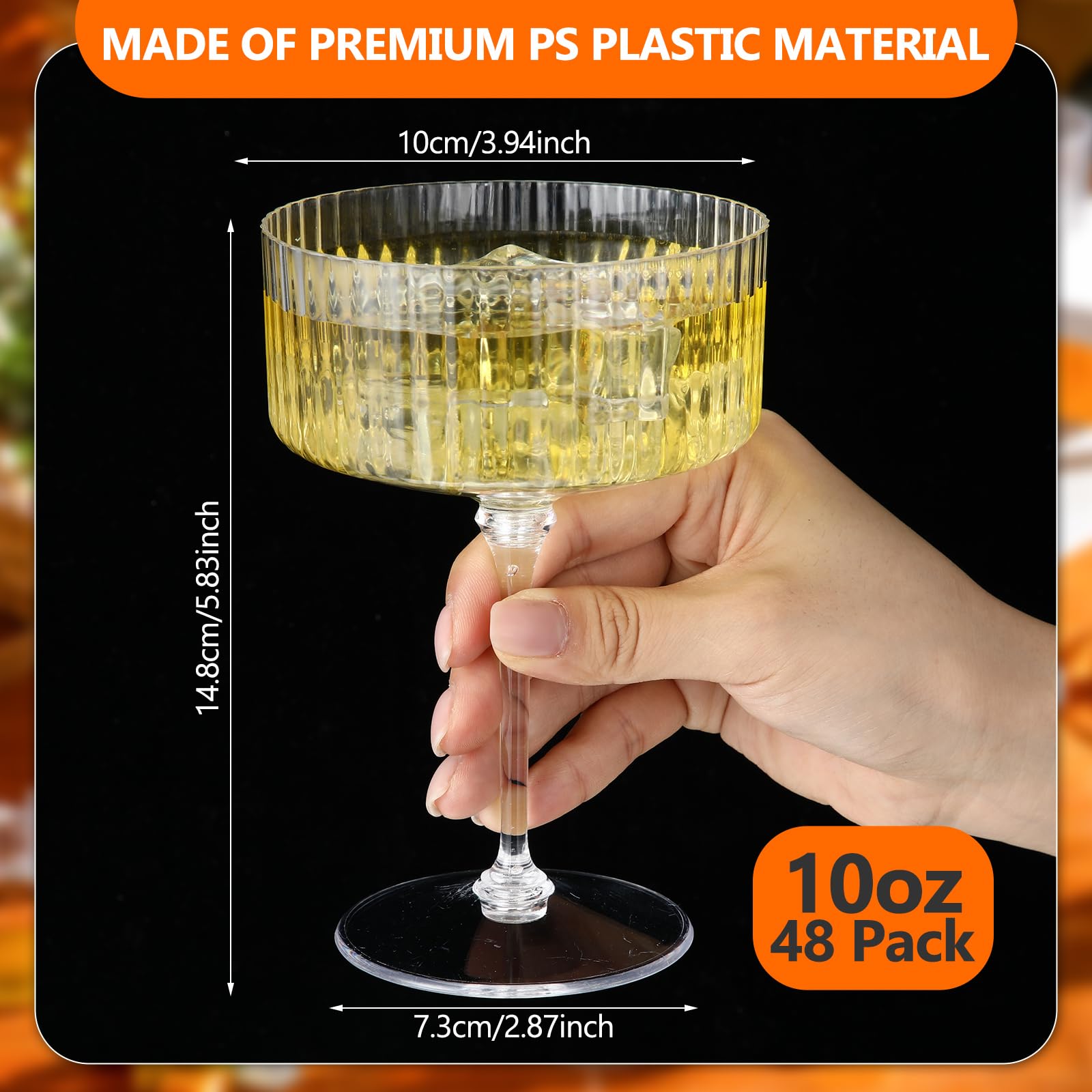 Copa plástica irrompible Jingmore, transparente, perfecta para postres y bebidas