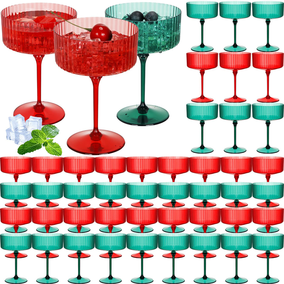 Copas Jingmore Martini rojas de 10 oz para fiestas y presentaciones.
