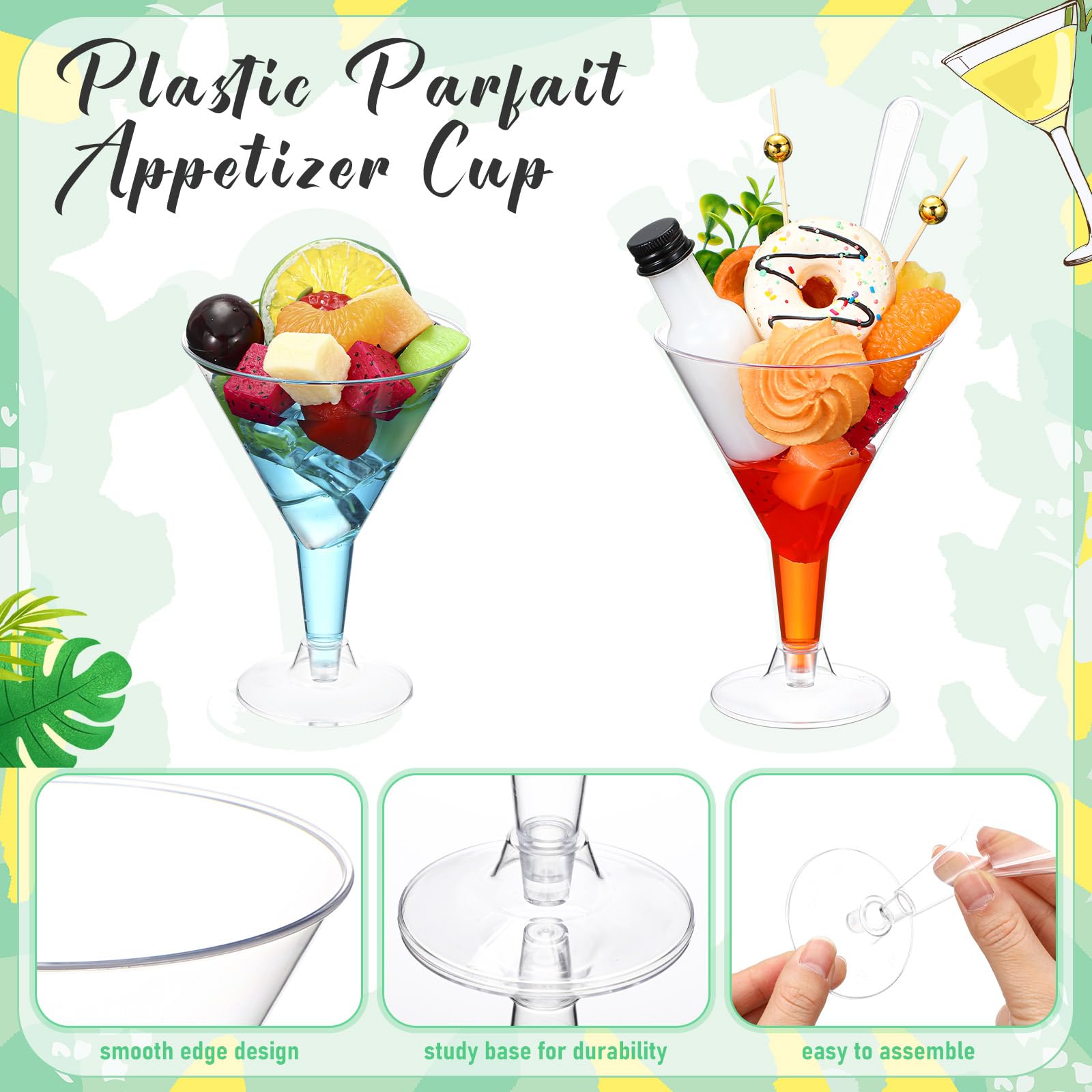 Cucharas plásticas Jingmore para aperitivos, desechables y cómodas para servir.
